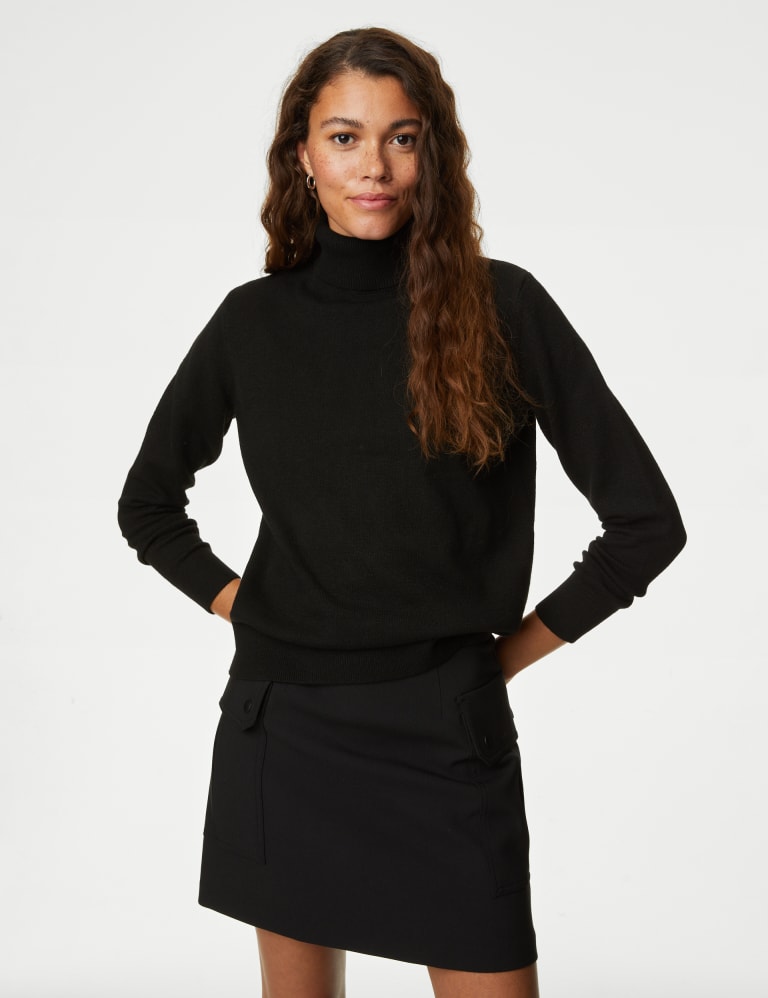M&s black polo neck discount
