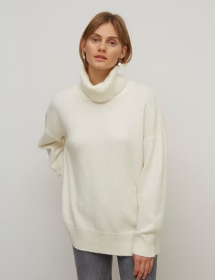 roll neck longline jumper