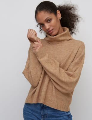 m&s ladies polo neck jumpers