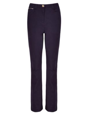 Roma Rise Cotton Rich Bootleg Trousers Image 2 of 4