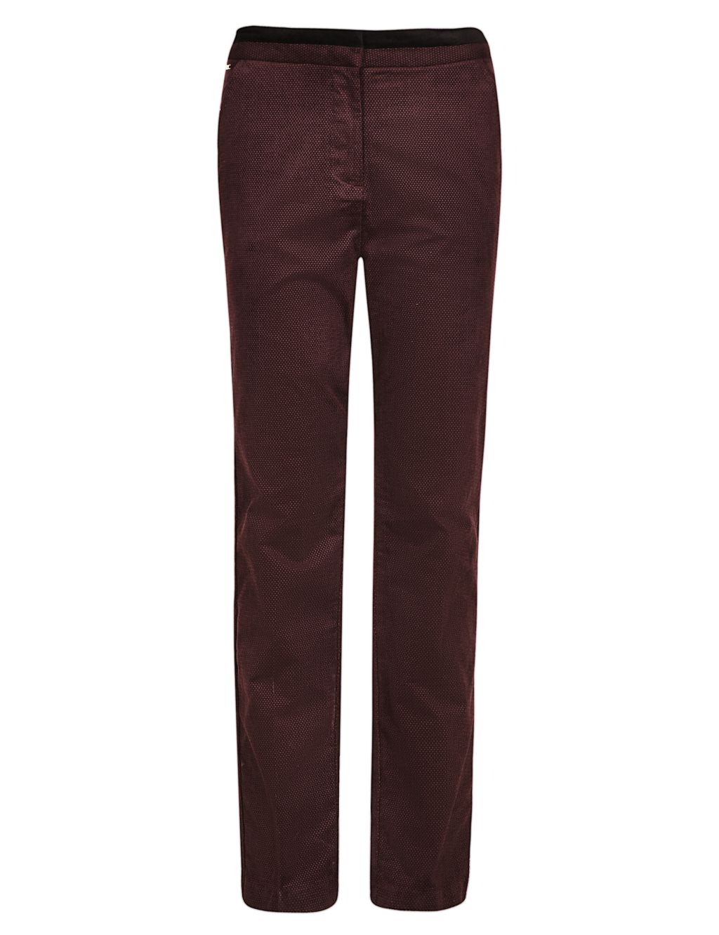Roma Rise Cotton Rich Jacquard Tapered Leg Trousers 1 of 4
