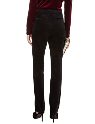 black velvet slim leg trousers