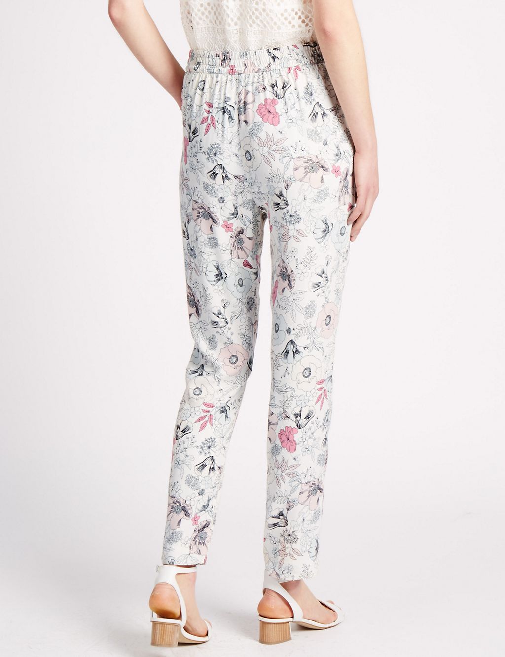 Roma Rise Floral Tapered Leg Trousers 2 of 3