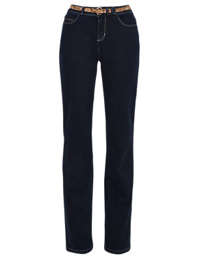 Roma Rise Straight Leg Belted Jeans Image 2 of 4