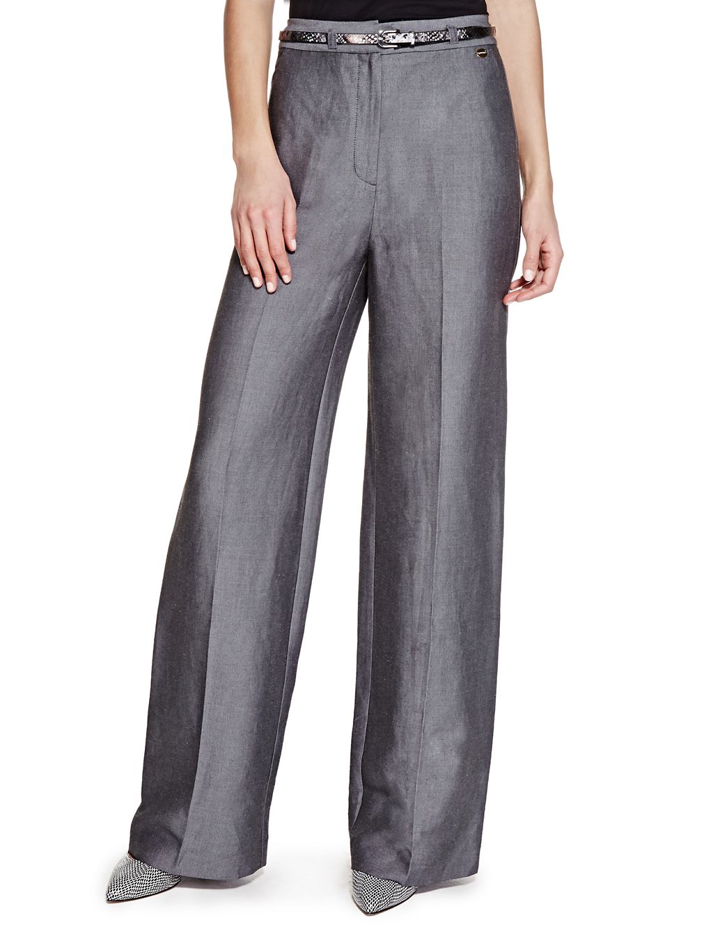 Roma Rise Wide Leg Belted Trousers 3 of 4