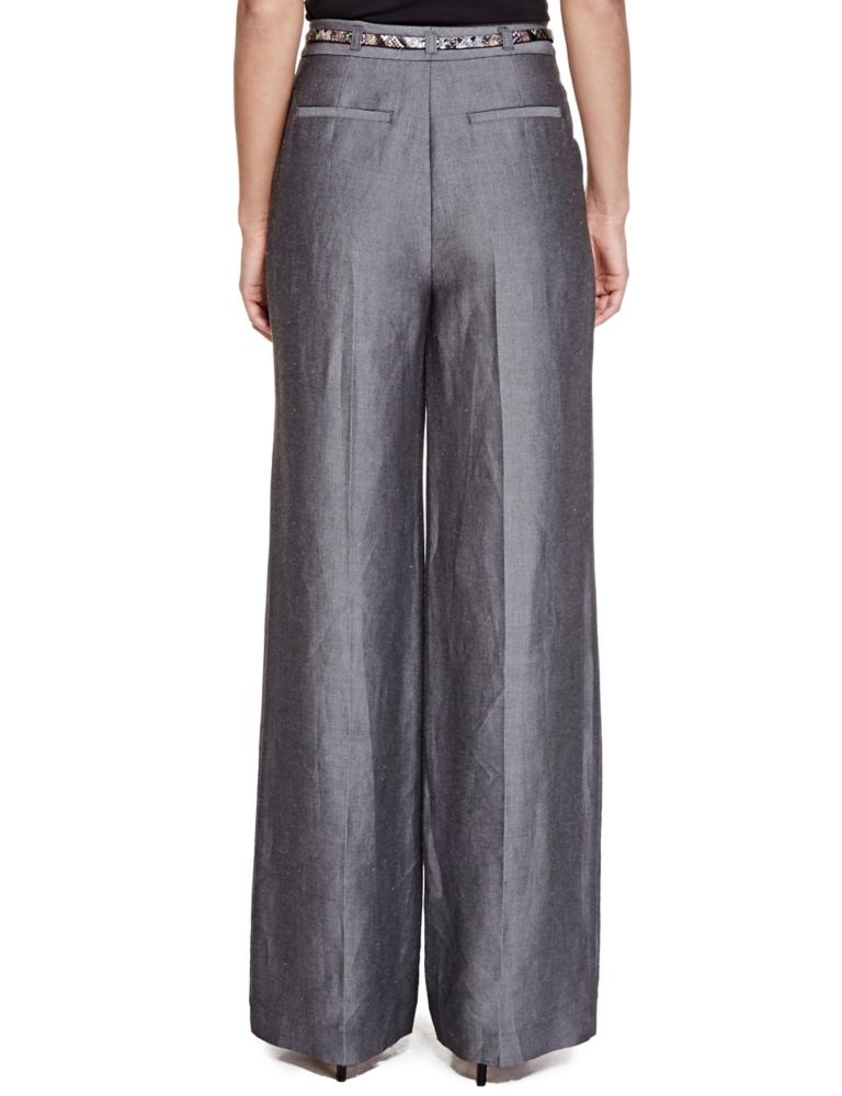 Roma Rise Wide Leg Belted Trousers 4 of 4
