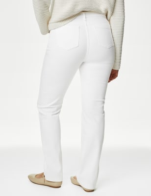 Sateen roma rise hot sale straight leg jeans