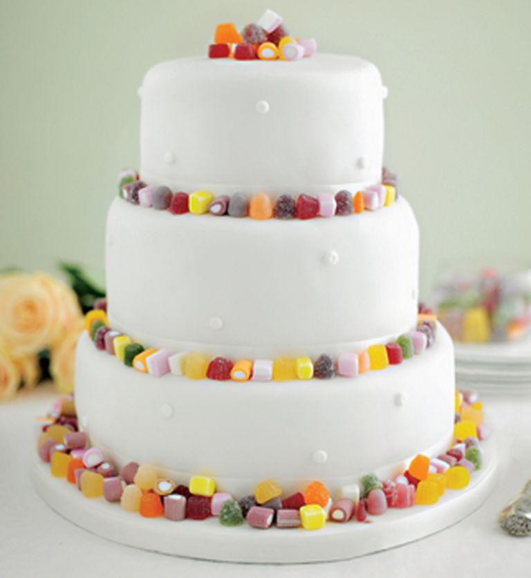 Romantic Pearl Wedding Cake with White Icing - Sponge (Serves 140) Last order date 26th March 3 of 5