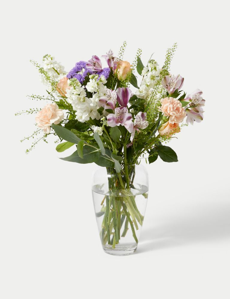 Rose, Alstroemeria & Spray Stock Bouquet 3 of 5