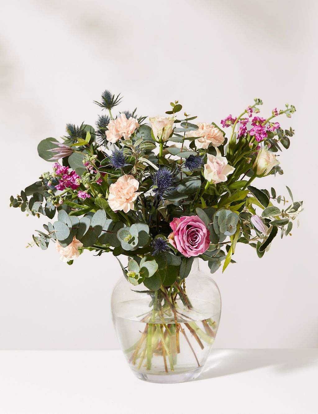 Rose, Carnation & Eucalyptus Bouquet 3 of 5