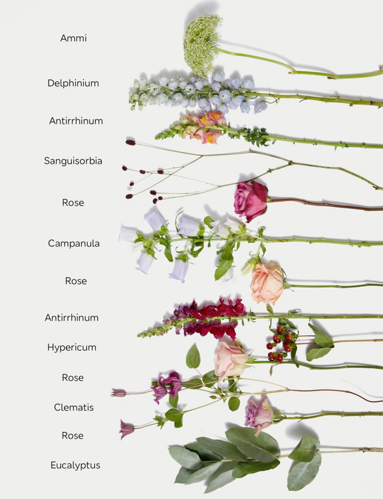 Rose, Delphinum & Hypericum Bouquet 5 of 6