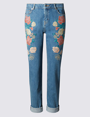 Rose Embroidered Skinny Jeans Image 2 of 3