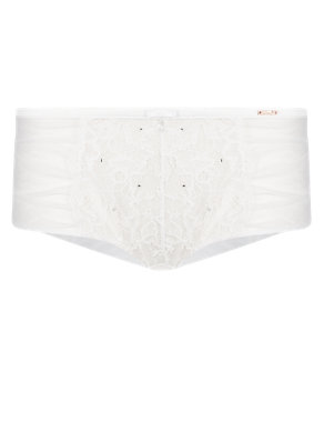 Rose Lace Ruched Sparkle Shorts Image 2 of 5