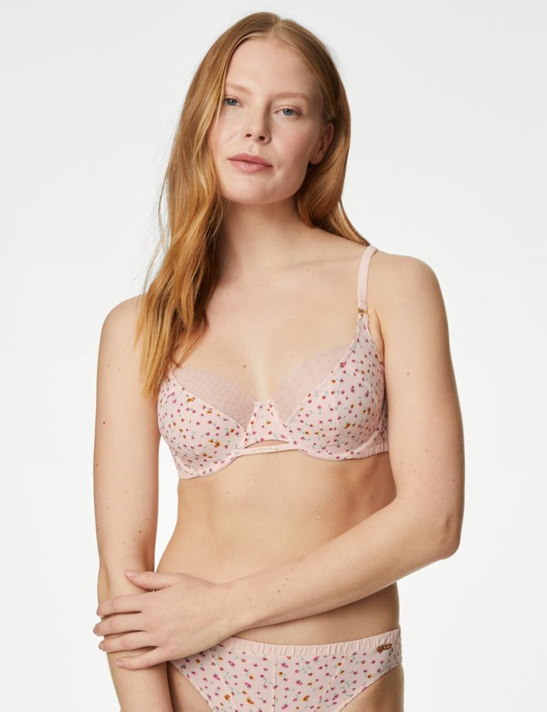 Marie Print Wired Full Cup Bra (F-H), M&S X GHOST
