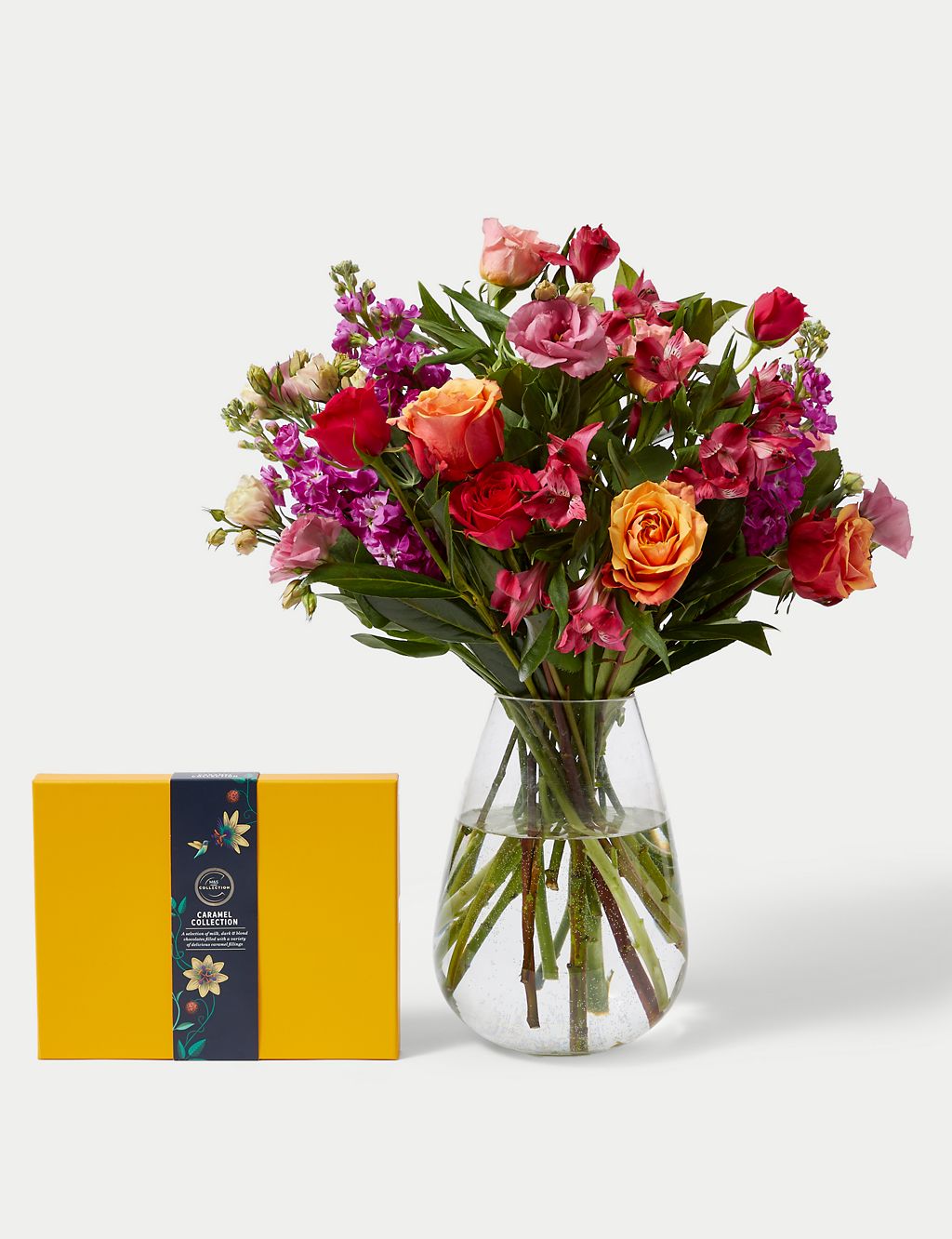 Roses, Lisianthus & Stock Bright Bouquet With Caramel collection 2 of 6