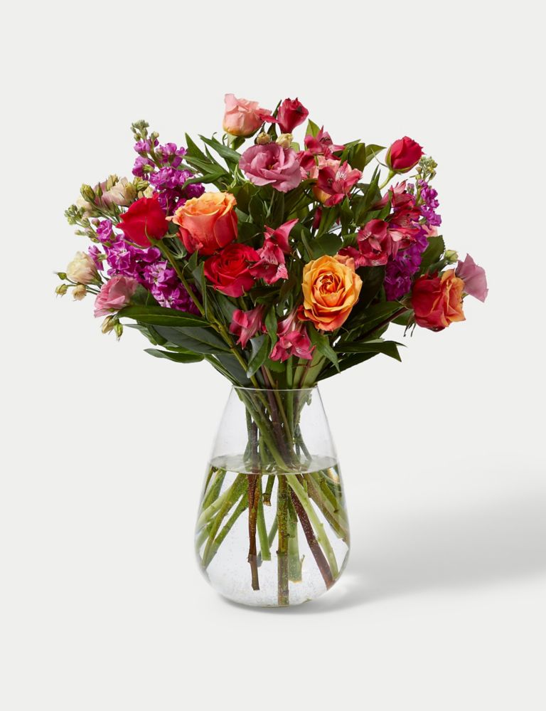 Roses, Lisianthus & Stock Bright Bouquet 3 of 6