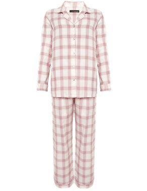Rosie for Autograph Luxury Woven Checked Revere Pyjamas Image 2 of 6