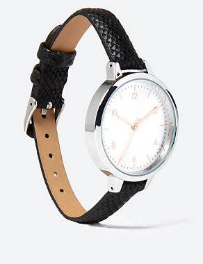 Round Face Case Strap Watch Image 2 of 3