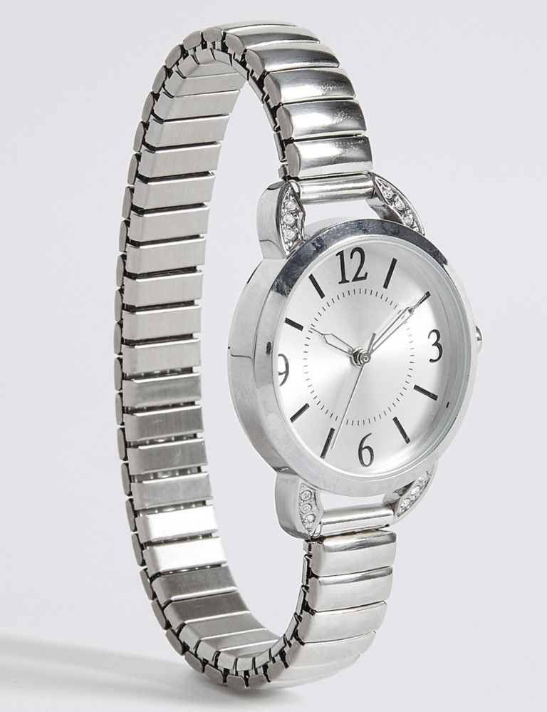 Round Face Expandable Strap Watch 3 of 4
