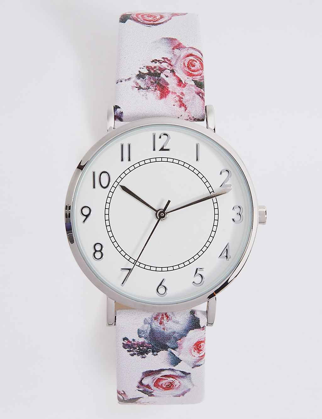 Round Face Floral Strap Watch 1 of 5