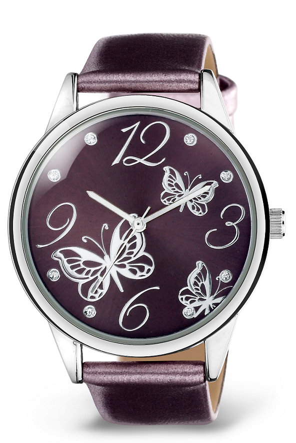 Round Face Multi Butterfly Analogue Watch Image 1 of 1