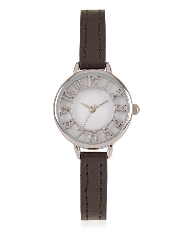 Round Face Numerical Strap Watch Image 1 of 2