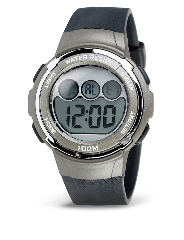 Round Face Water Resistant Digital Watch Image 1 of 1