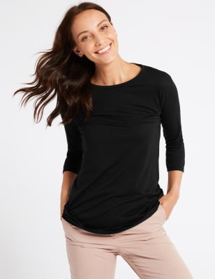 m&s three quarter sleeve tops