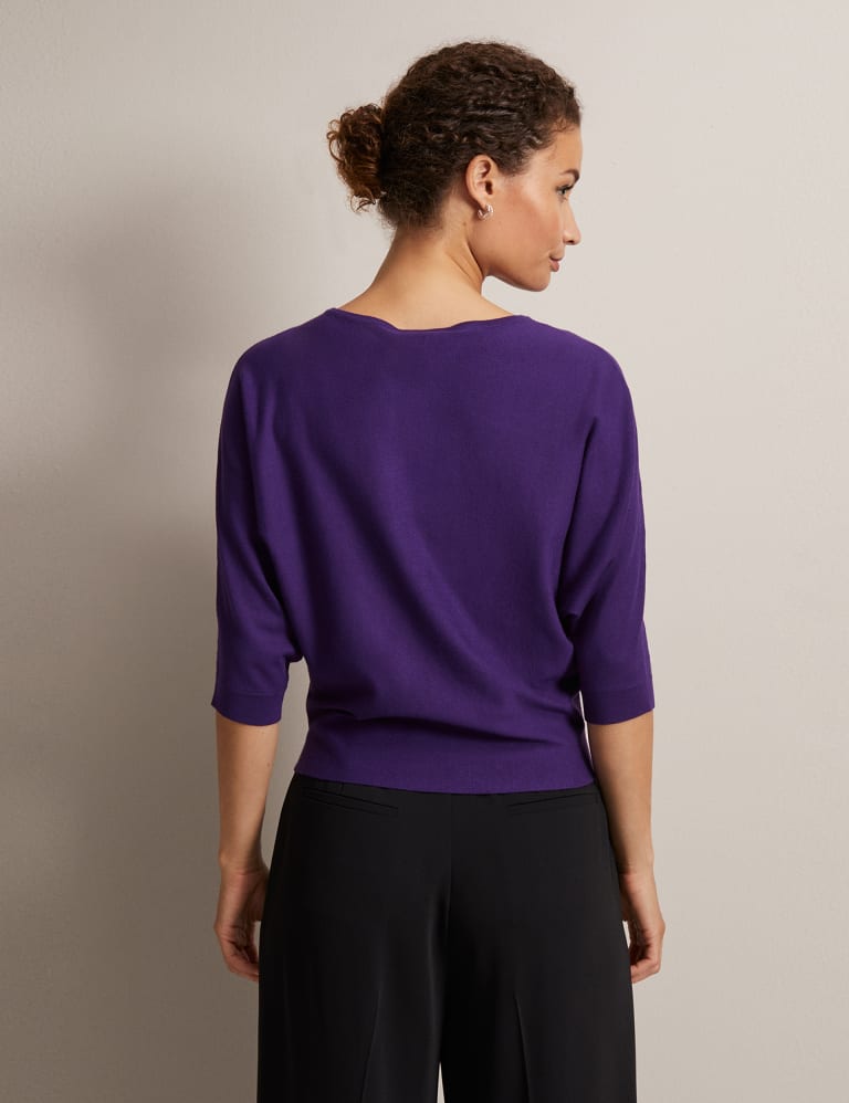 Round Neck Batwing Sleeve Jumper