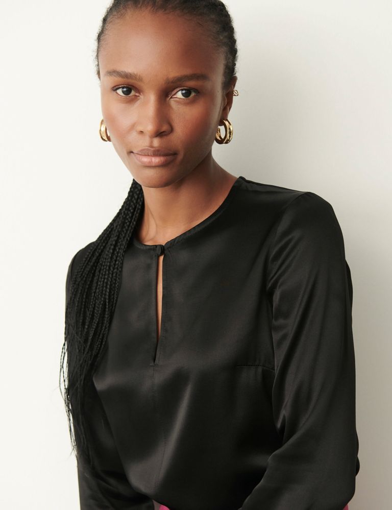 Round Neck Button Detail Blouse | Finery London | M&S