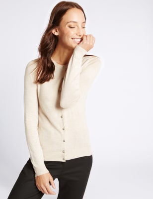 Round Neck Cardigan M S Collection M S