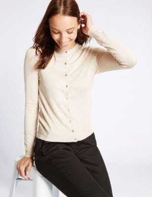 m&s crew neck cardigan