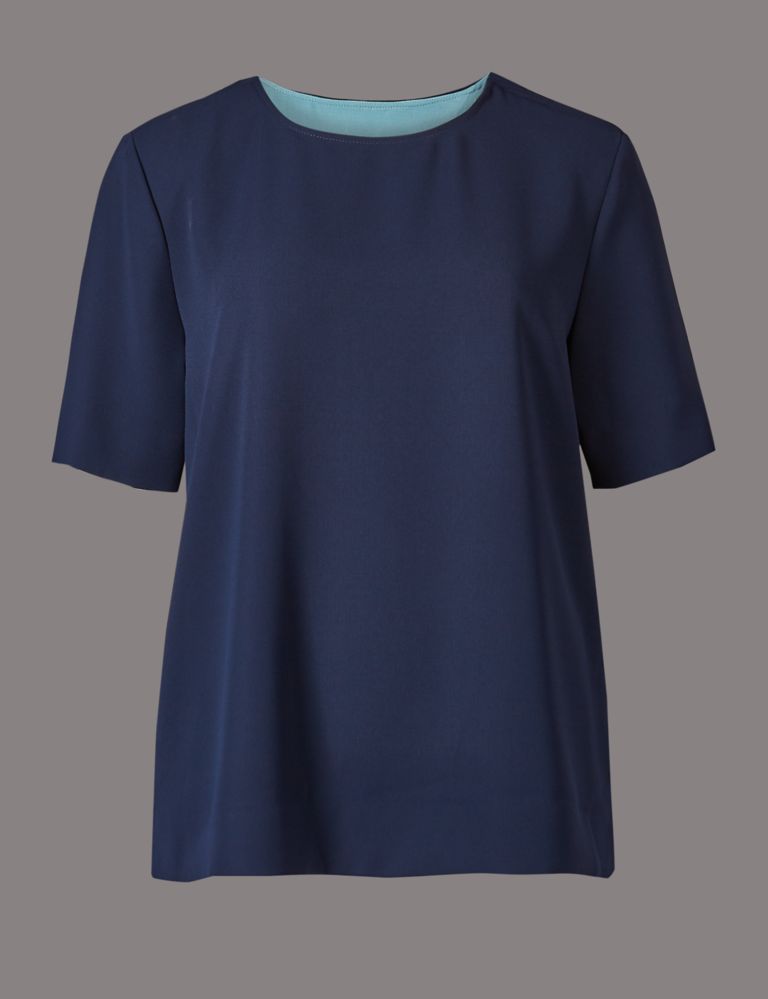 Round Neck Half Sleeve Shell Top 2 of 5