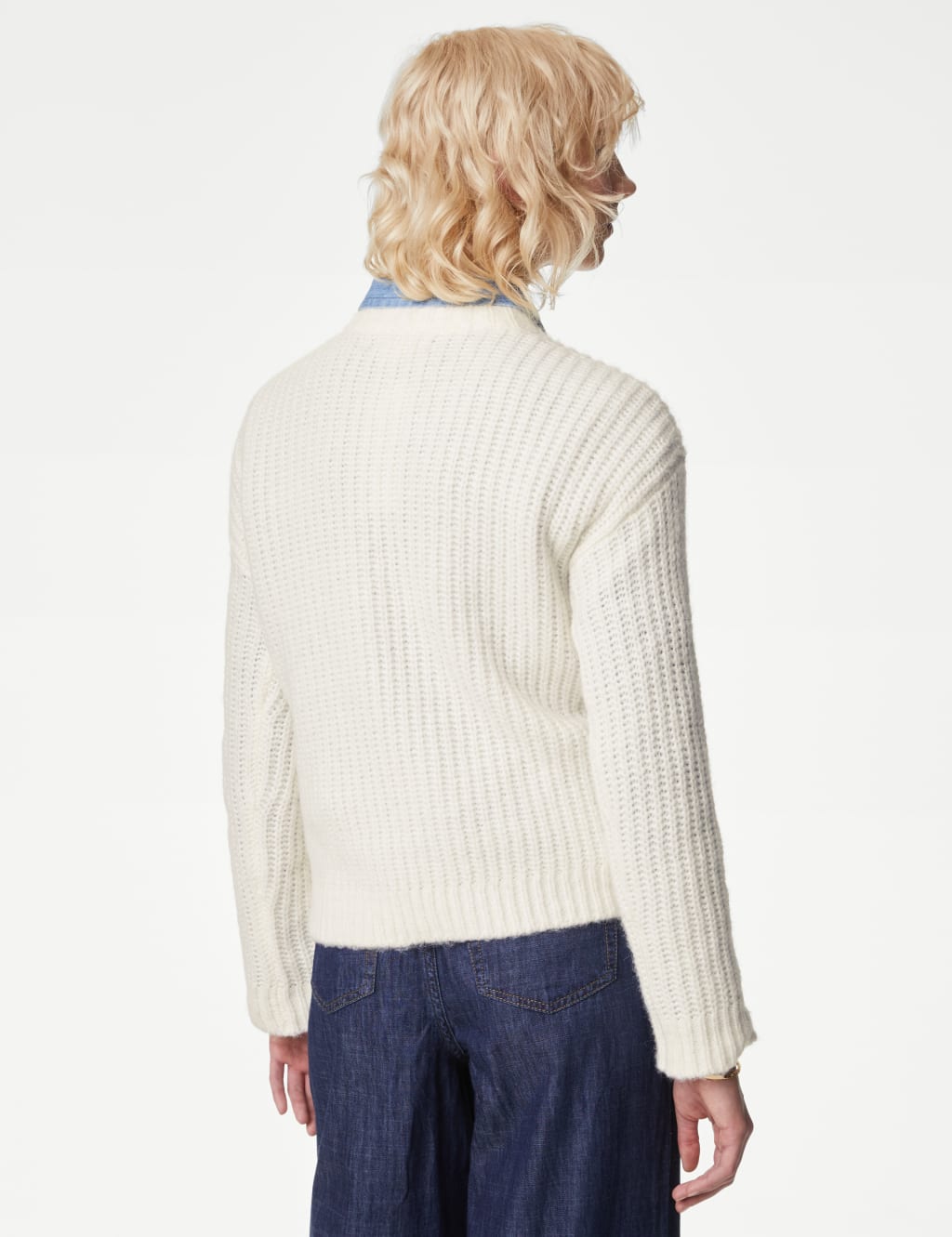 Round Neck Jumper with Wool Per Una M S