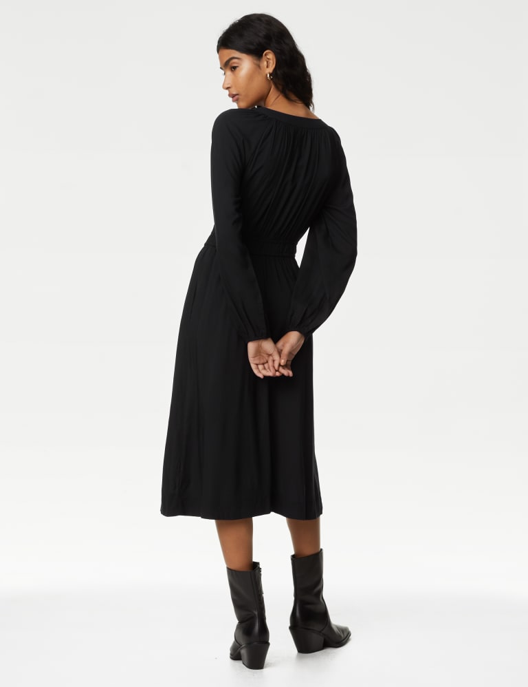 M&s black midi dress store