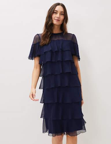 Round Neck Knee Length Tiered Dress 3 of 5
