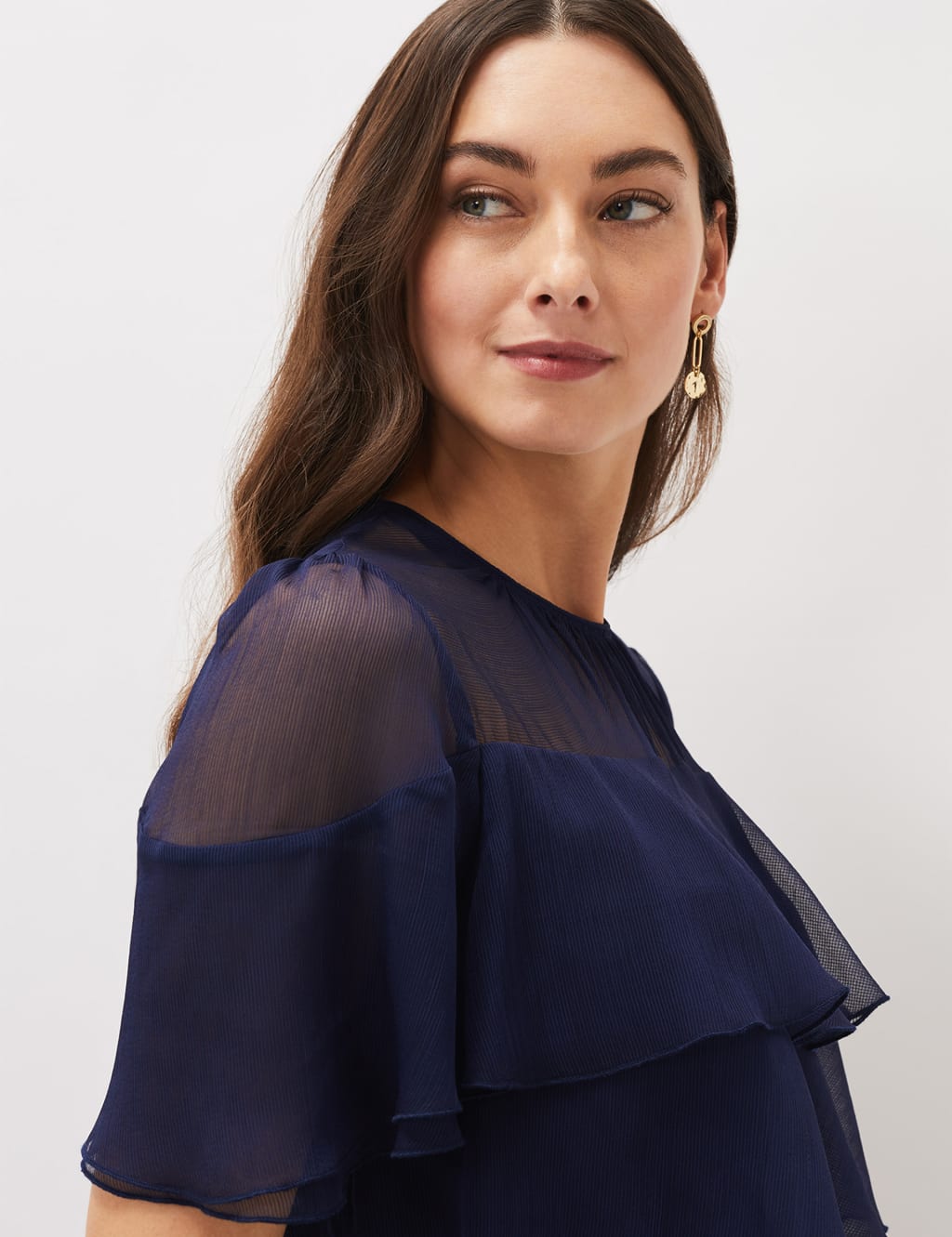 Round Neck Knee Length Tiered Dress 4 of 5