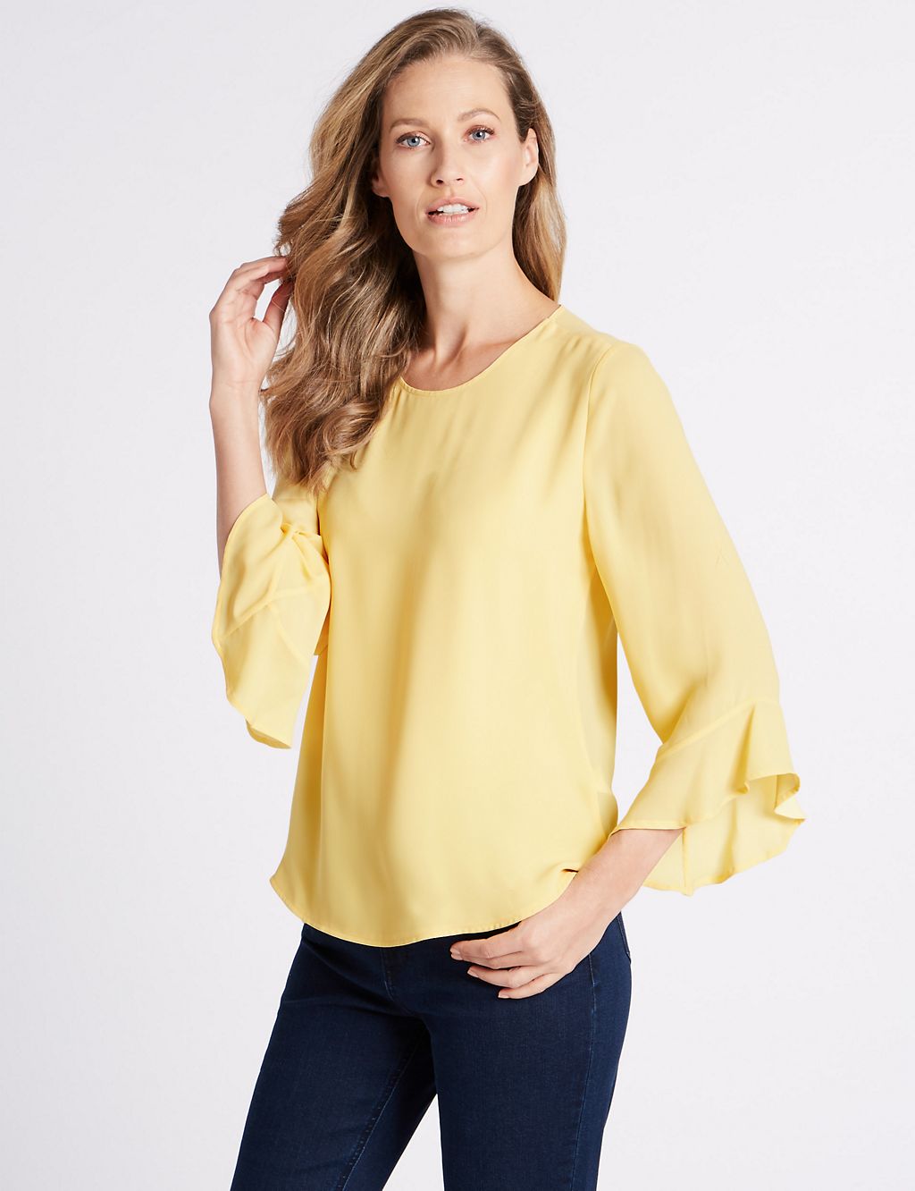 Round Neck Long Sleeve Shell Top 3 of 5
