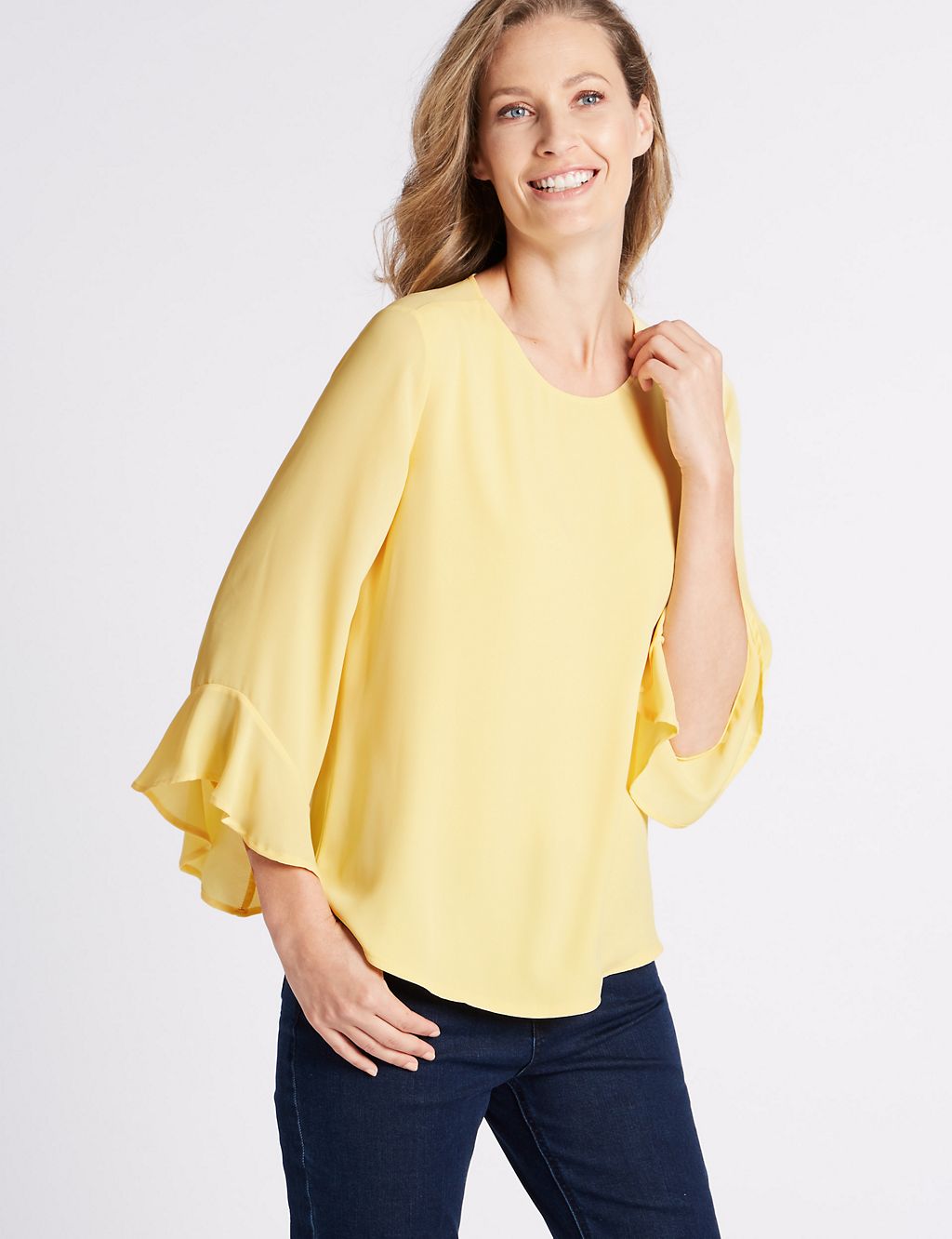 Round Neck Long Sleeve Shell Top 2 of 5