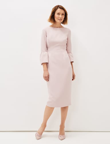 Round Neck Midi Bodycon Dress 1 of 5