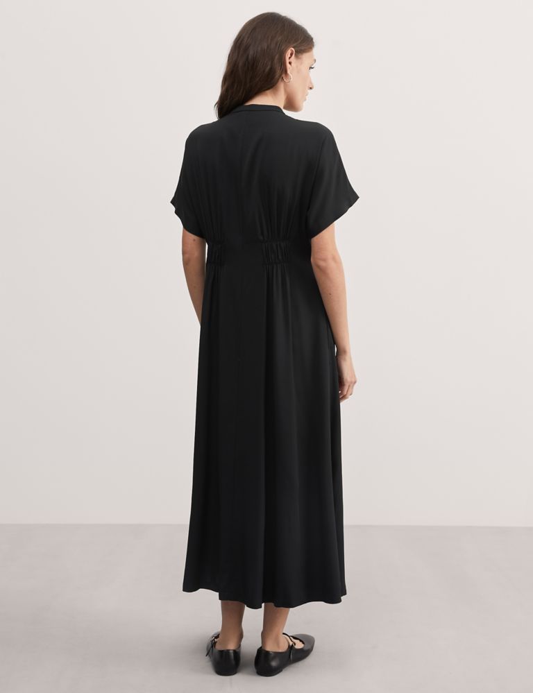 Round Neck Midi Waisted Dress | JAEGER | M&S