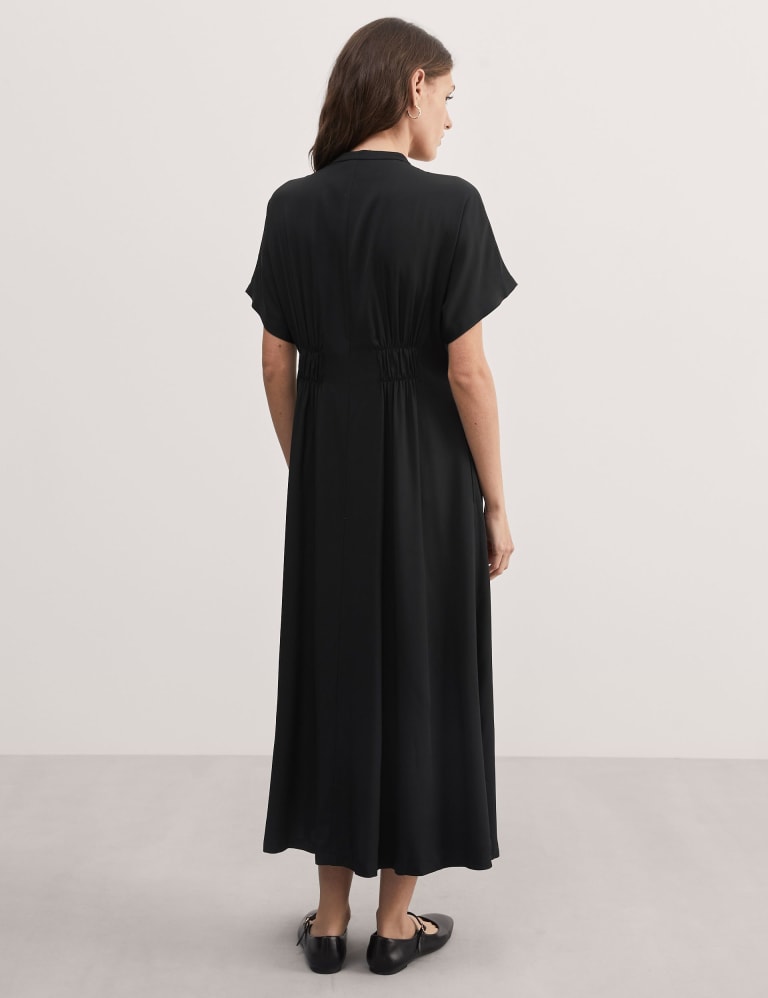 Round Neck Midi Waisted Dress | JAEGER | M&S