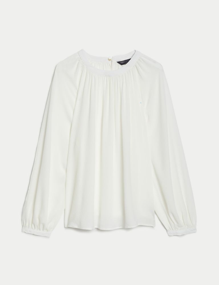 Round Neck Popover Blouse | M&S Collection | M&S