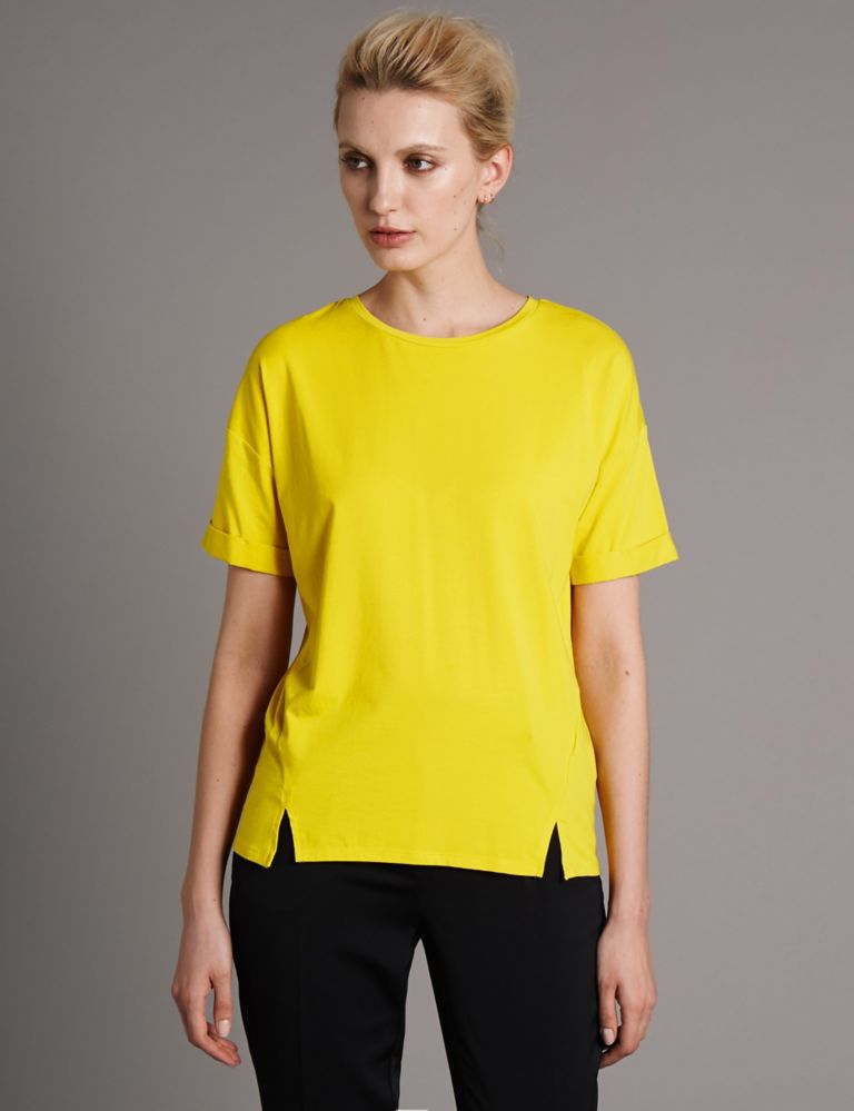 Round Neck Seam Top with Modal 1 of 3