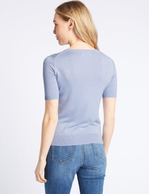 Round neck short sleeve jumper sale