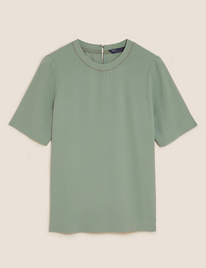 Round Neck Short Sleeve Top Image 2 of 5