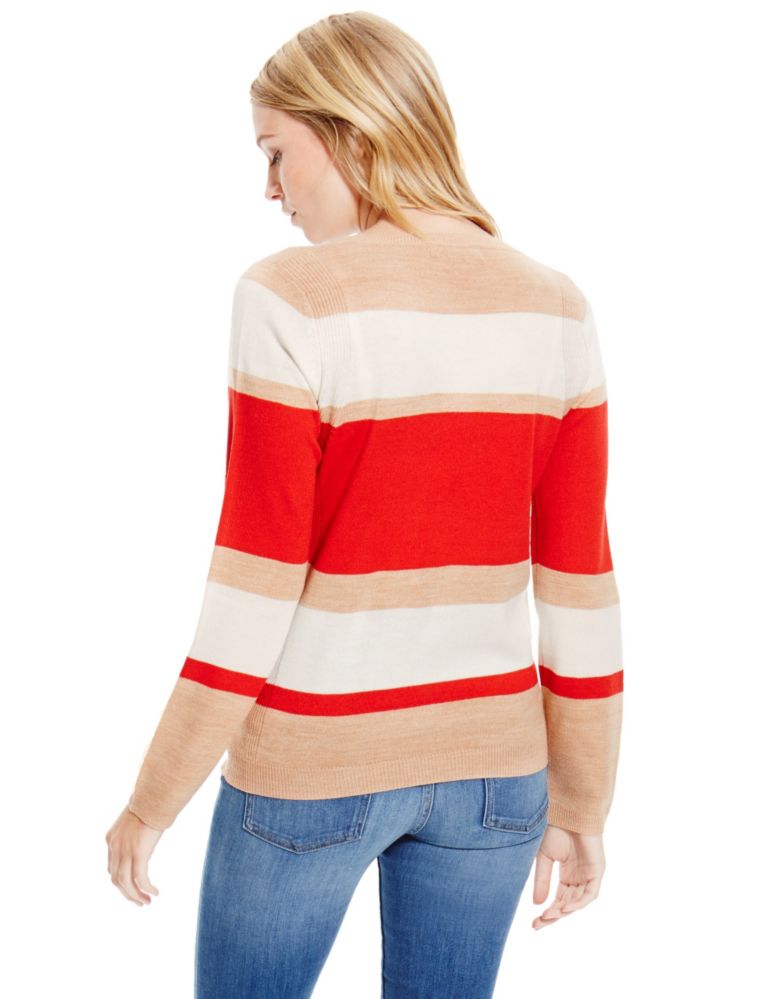 Round Neck Soft Ribbed & Striped Jumper 4 of 4