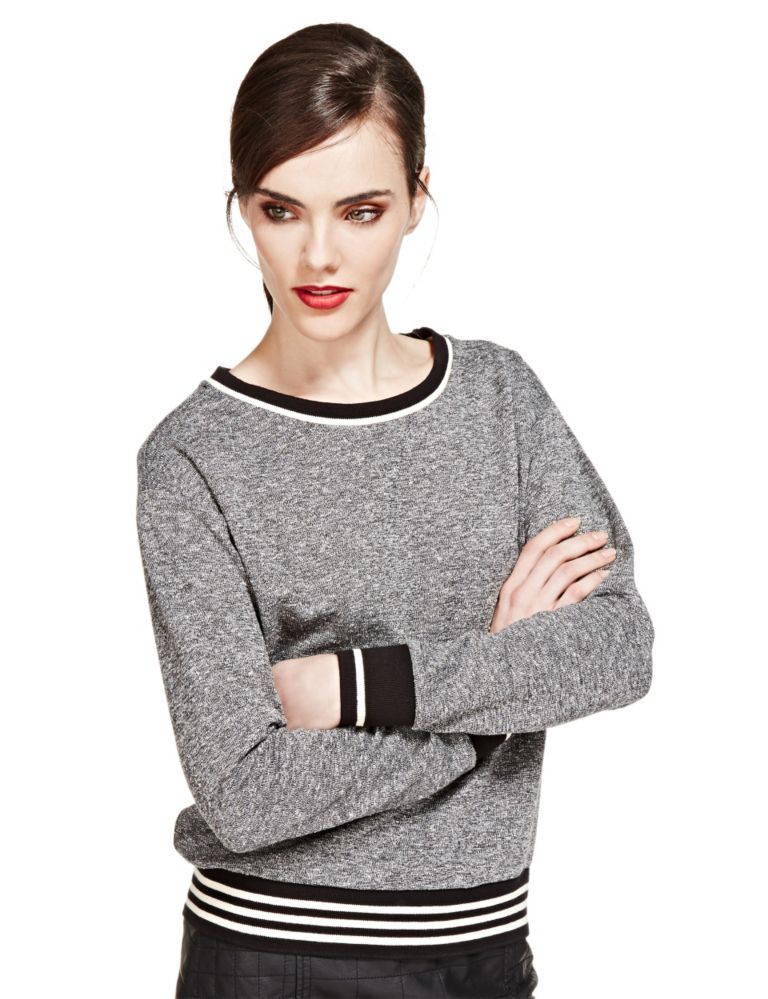 Round Neck Sporty Sweat Top 1 of 4