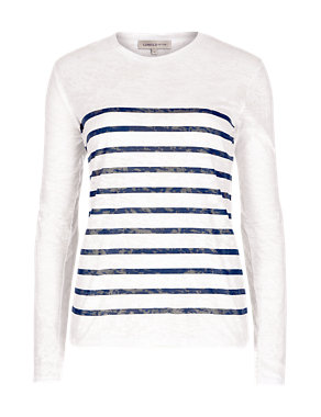 Round Neck Striped T-Shirt Image 2 of 4