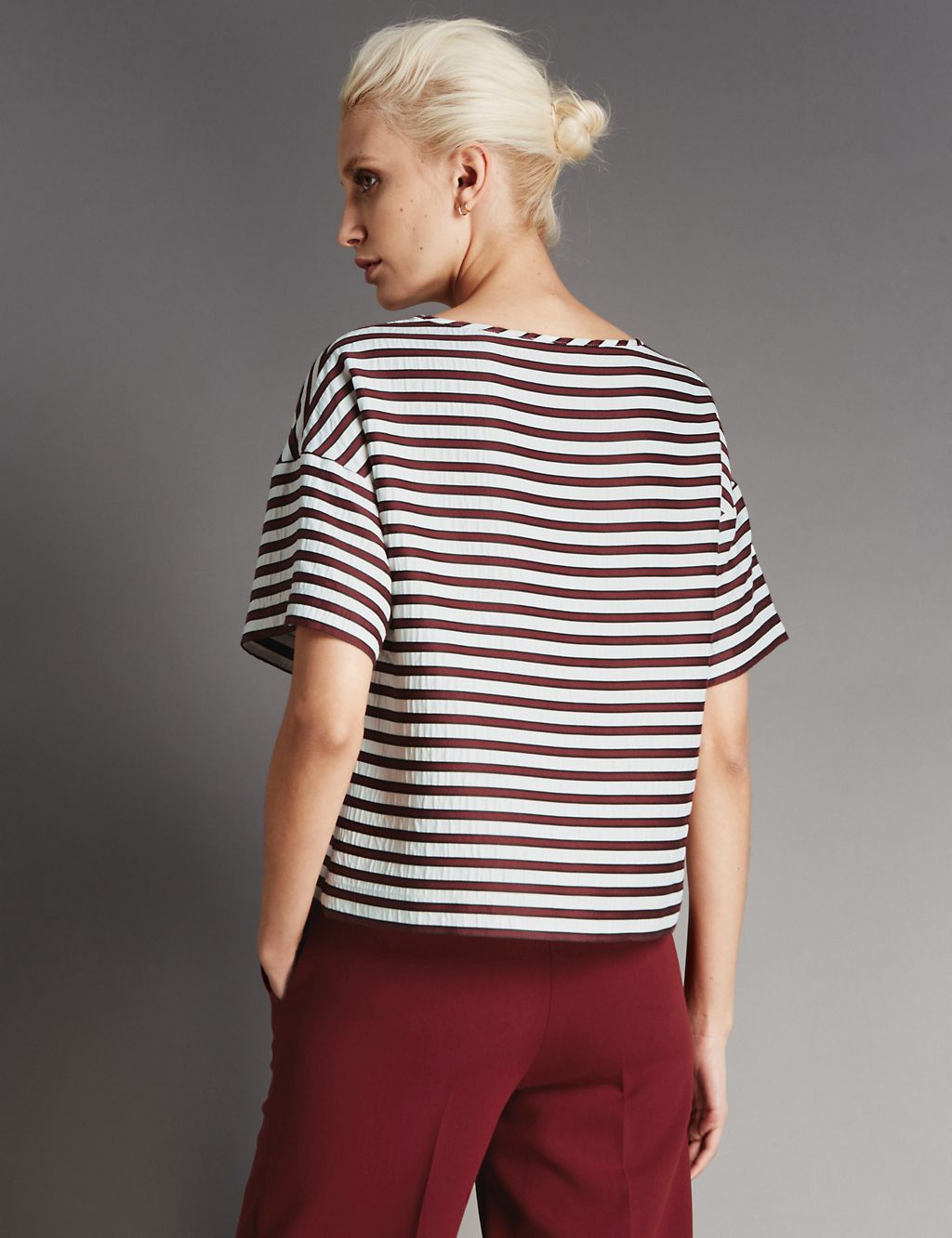 Round Neck Striped T-Shirt 2 of 3